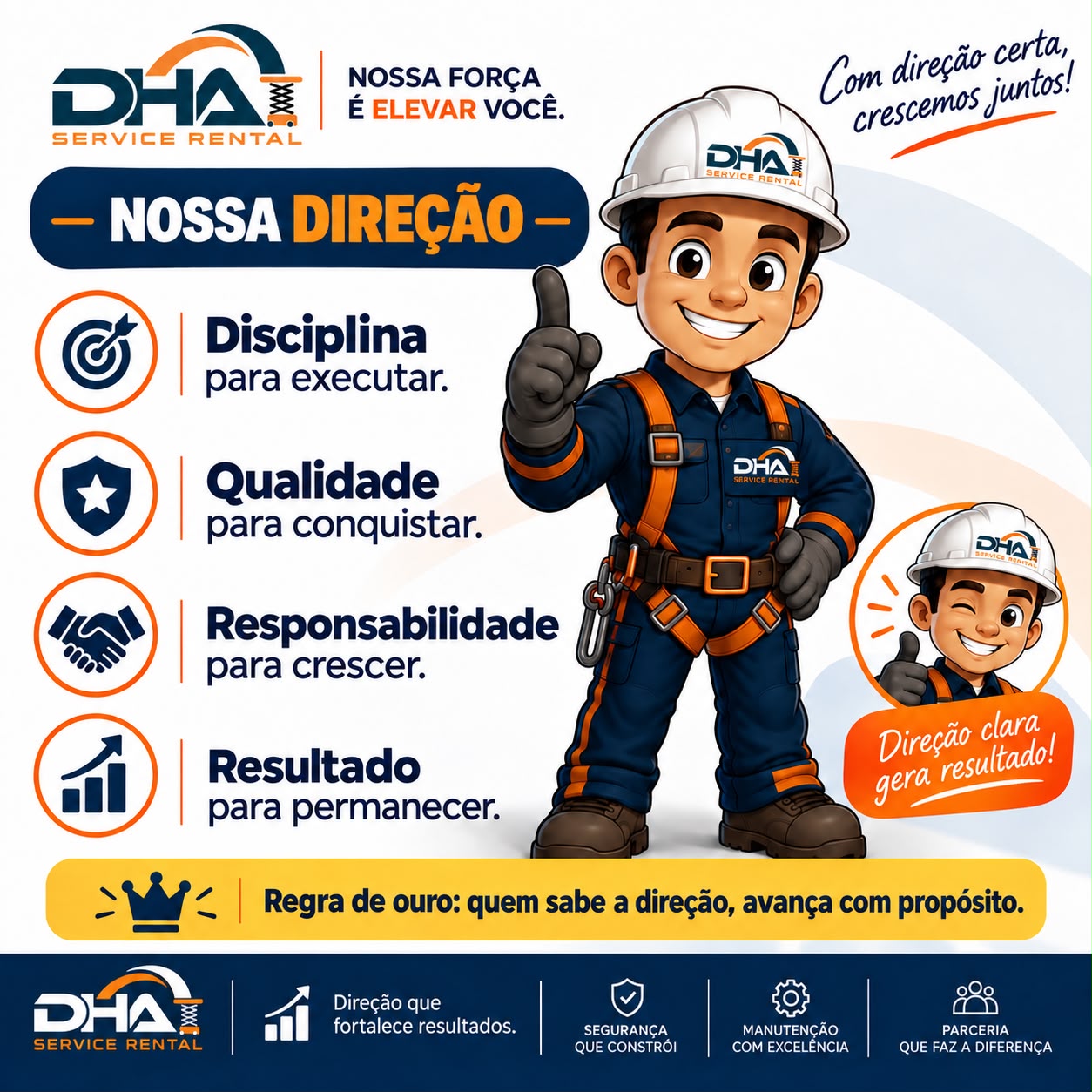 Arte institucional com direcionadores da DHA Service Rental